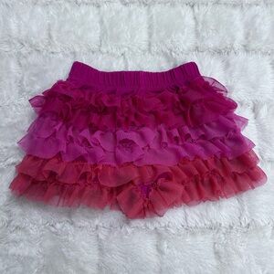 The‎ Place Baby Girl Pink Red Tiered Tulle Tutu Shorts Size 3-6 M